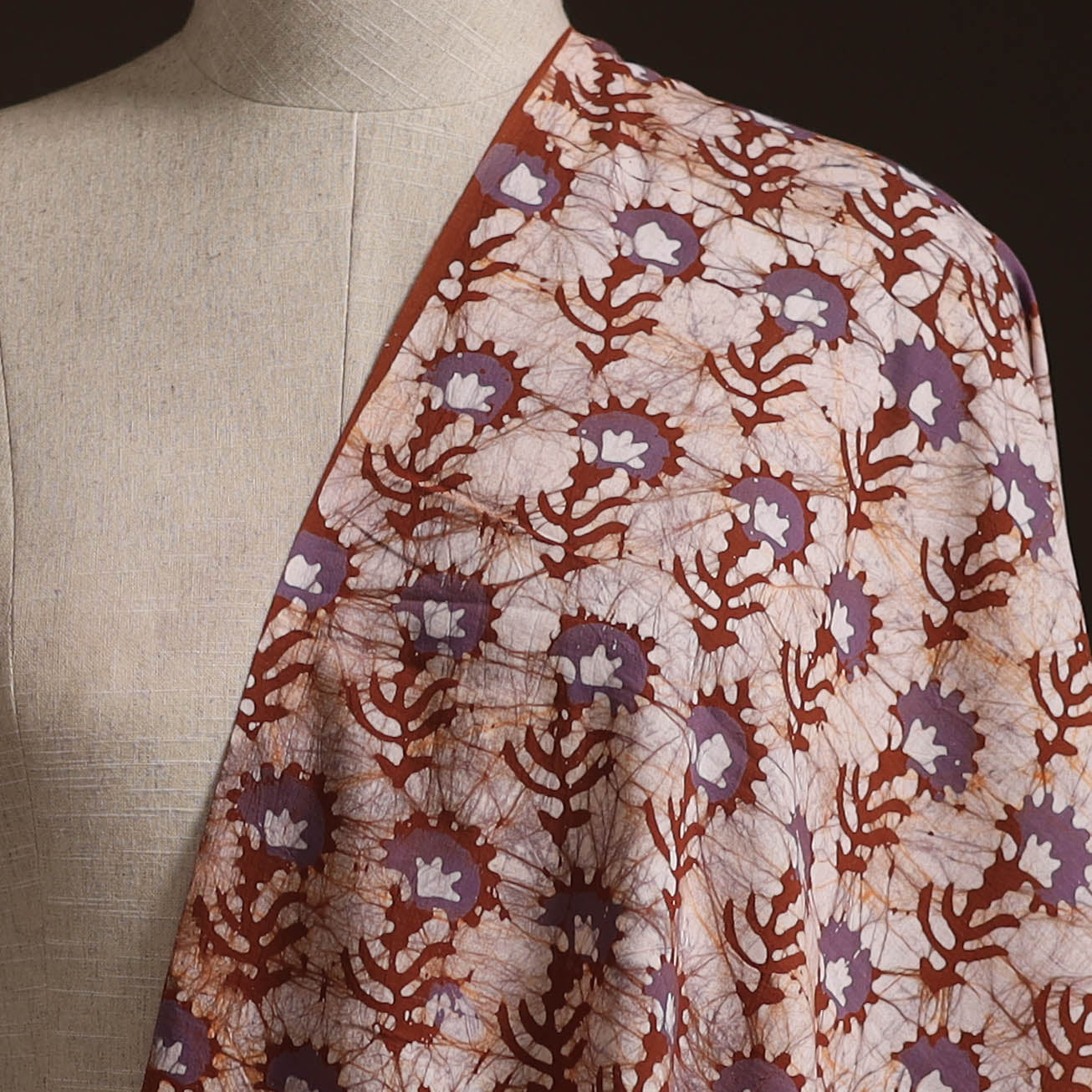 Hand Block Batik Print Cotton Fabric 20