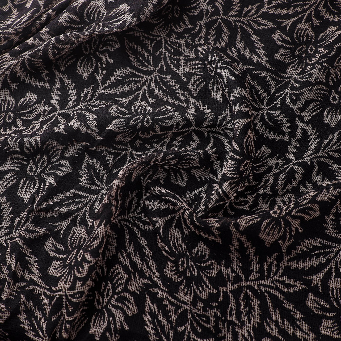 Natural Dyed Ajrakh Hand Block Print Kota Doria Cotton Fabric 26