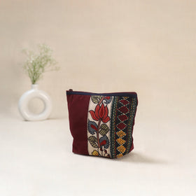 Tagai Work Srikalahasti Kalamkari Handpainted Small Utility Pouch 133