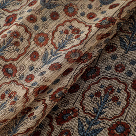 Natural Dyed Ajrakh Hand Block Print Kota Doria Cotton Fabric 21