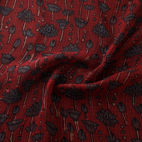 Natural Dyed Ajrakh Hand Block Print Kota Doria Cotton Fabric 20