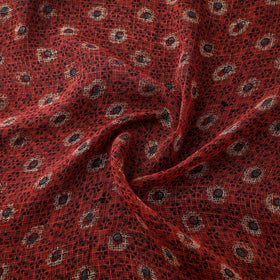 Natural Dyed Ajrakh Hand Block Print Kota Doria Cotton Fabric 18