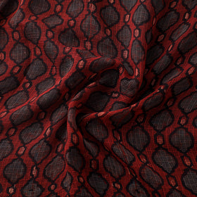 Natural Dyed Ajrakh Hand Block Print Kota Doria Cotton Fabric 17