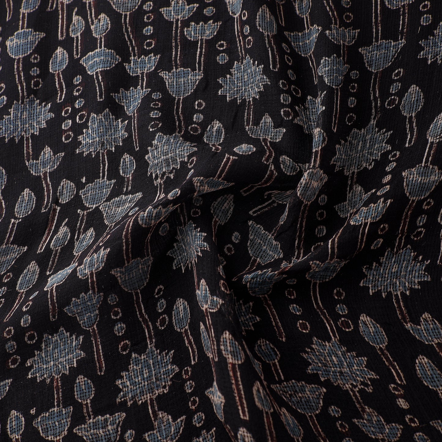 Natural Dyed Ajrakh Hand Block Print Kota Doria Cotton Fabric 16