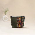Green - Tagai Work Srikalahasti Kalamkari Handpainted Small Utility Pouch 120