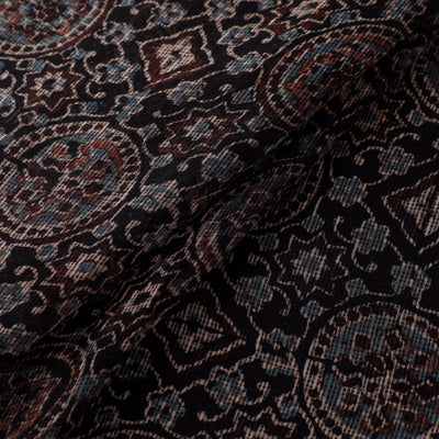 Natural Dyed Ajrakh Hand Block Print Kota Doria Cotton Fabric 14