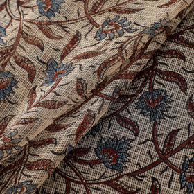 Natural Dyed Ajrakh Hand Block Print Kota Doria Cotton Fabric 13