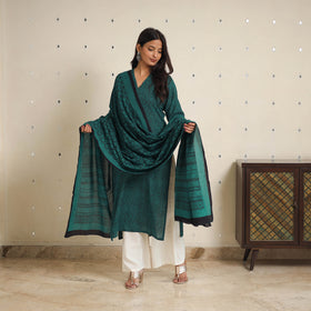 Green - bagh cotton suit set (set of 2) 06 - handcrafted