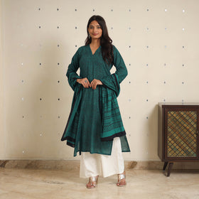 Green - bagh cotton suit set (set of 2) 06 - handcrafted