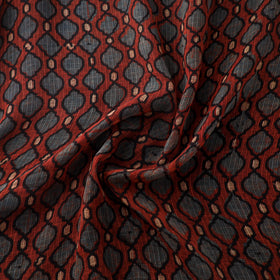 Natural Dyed Ajrakh Hand Block Print Kota Doria Cotton Fabric 12