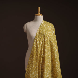 Yellow - Hand Block Batik Print Cotton Fabric 31