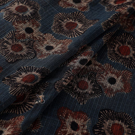 Natural Dyed Ajrakh Hand Block Print Kota Doria Cotton Fabric 11