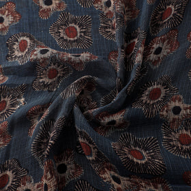 Natural Dyed Ajrakh Hand Block Print Kota Doria Cotton Fabric 11