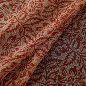 Natural Dyed Ajrakh Hand Block Print Kota Doria Cotton Fabric 09