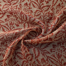 Natural Dyed Ajrakh Hand Block Print Kota Doria Cotton Fabric 09