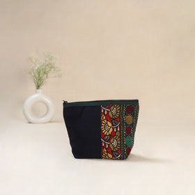 Blue - Tagai Work Srikalahasti Kalamkari Handpainted Small Utility Pouch 125