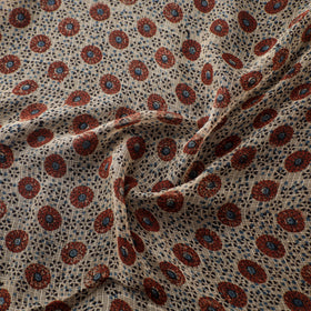 Natural Dyed Ajrakh Hand Block Print Kota Doria Cotton Fabric 07