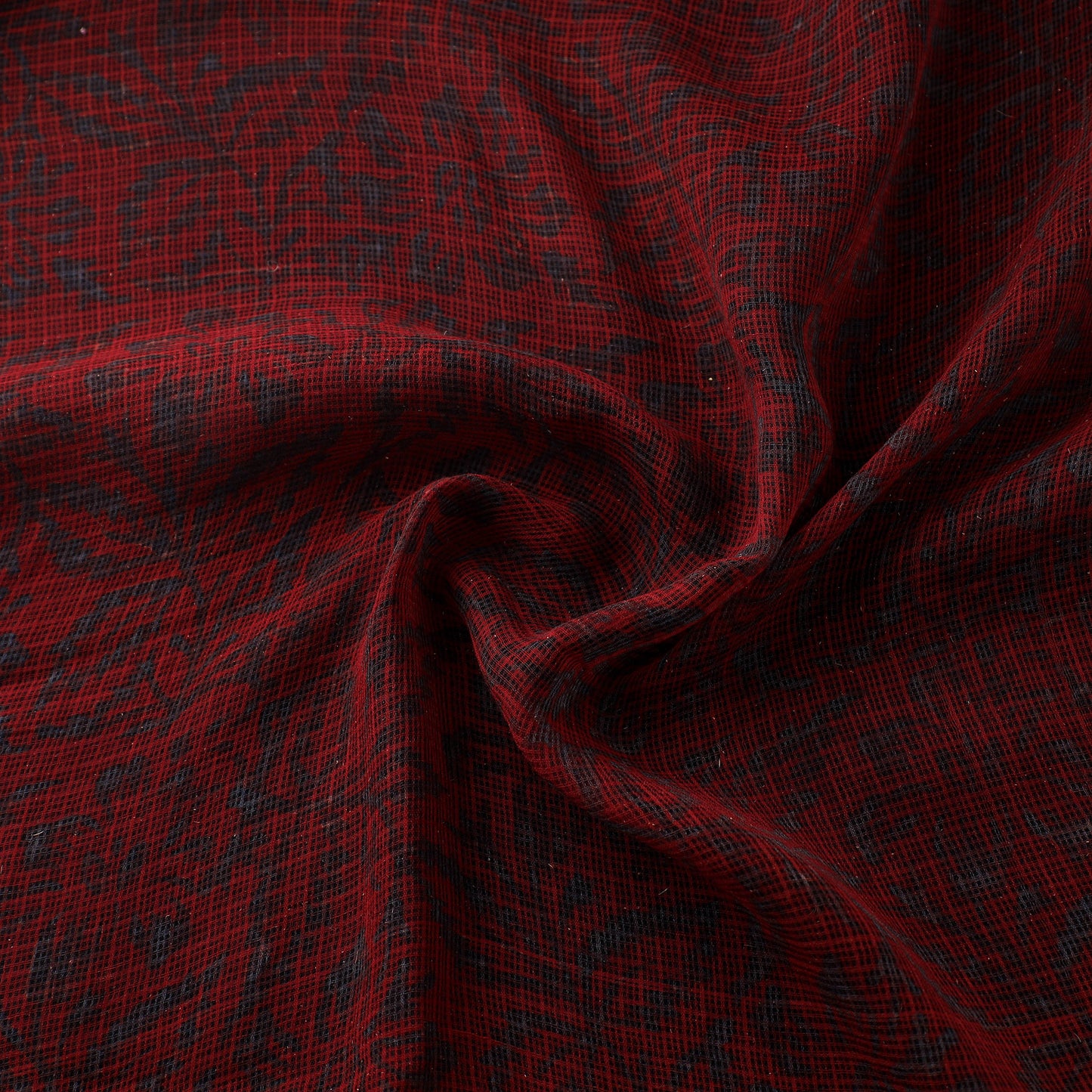 Natural Dyed Ajrakh Hand Block Print Kota Doria Cotton Fabric 06