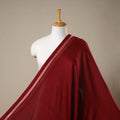 Red Karnataka Weave Cotton Khun Fabric