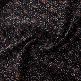 Natural Dyed Ajrakh Hand Block Print Kota Doria Cotton Fabric 05