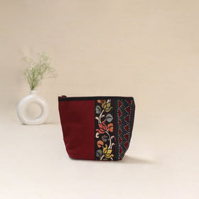 Tagai Work Srikalahasti Kalamkari Handpainted Small Utility Pouch 128