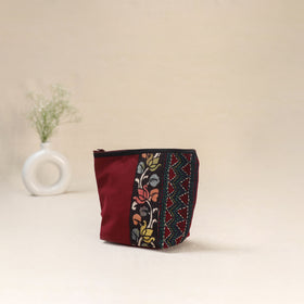 Tagai Work Srikalahasti Kalamkari Handpainted Small Utility Pouch 128