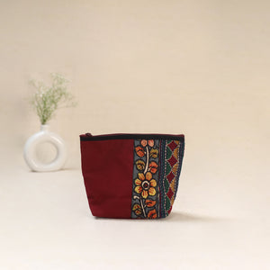 Tagai Work Srikalahasti Kalamkari Handpainted Small Utility Pouch 130