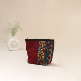 Tagai Work Srikalahasti Kalamkari Handpainted Small Utility Pouch 130