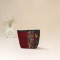 Tagai Work Srikalahasti Kalamkari Handpainted Small Utility Pouch 129