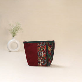 Tagai Work Srikalahasti Kalamkari Handpainted Small Utility Pouch 129