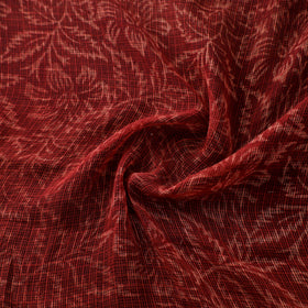 Natural Dyed Ajrakh Hand Block Print Kota Doria Cotton Fabric 01