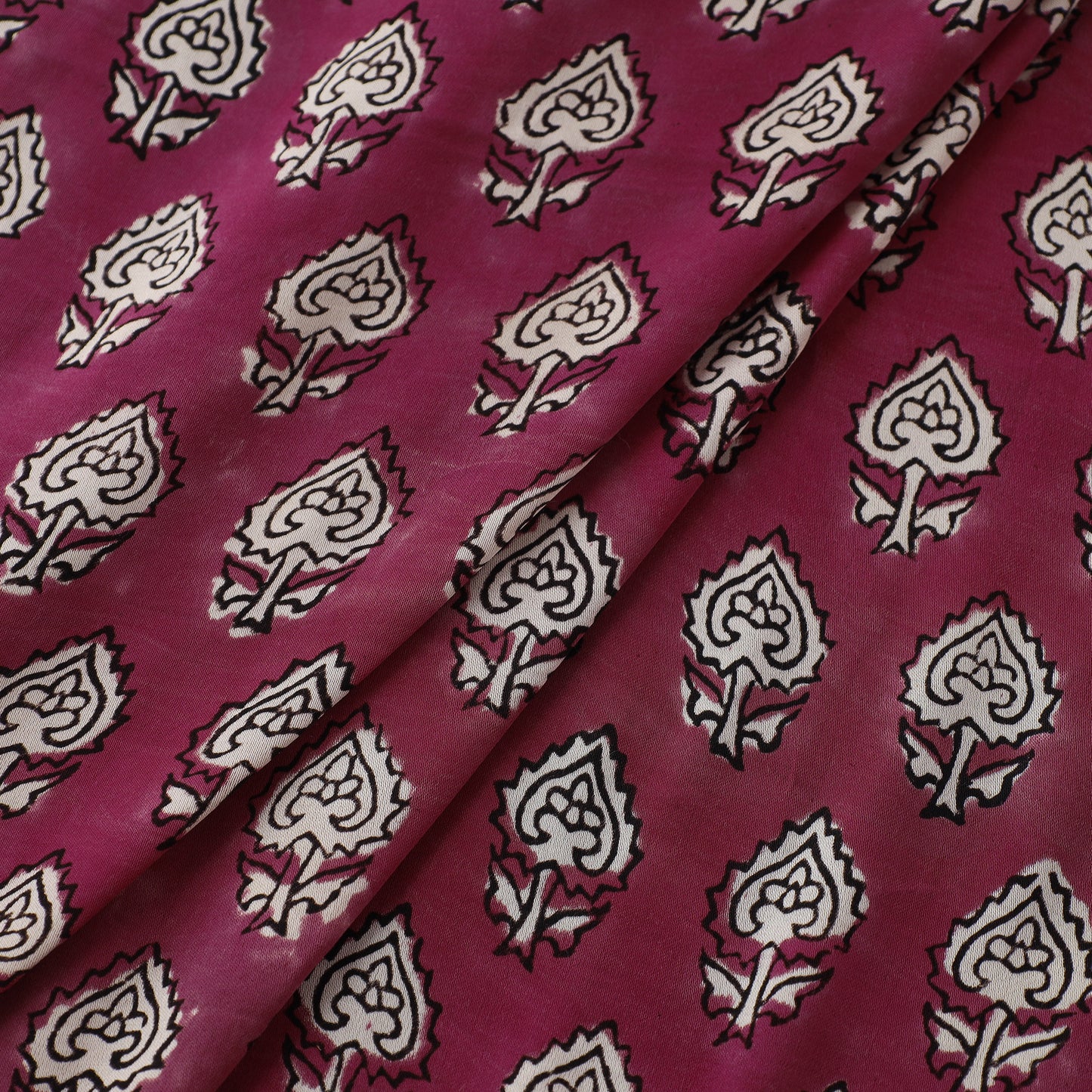 Sanganeri Floral Hand Block Print Modal Silk Fabric 19