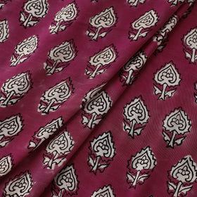 Sanganeri Floral Hand Block Print Modal Silk Fabric 19