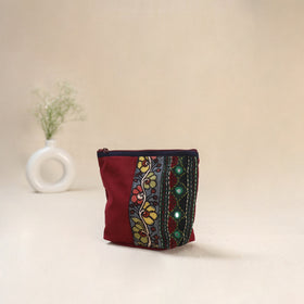 Tagai Work Srikalahasti Kalamkari Handpainted Small Utility Pouch 131