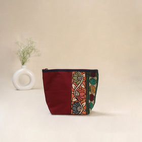 Tagai Work Srikalahasti Kalamkari Handpainted Small Utility Pouch 132