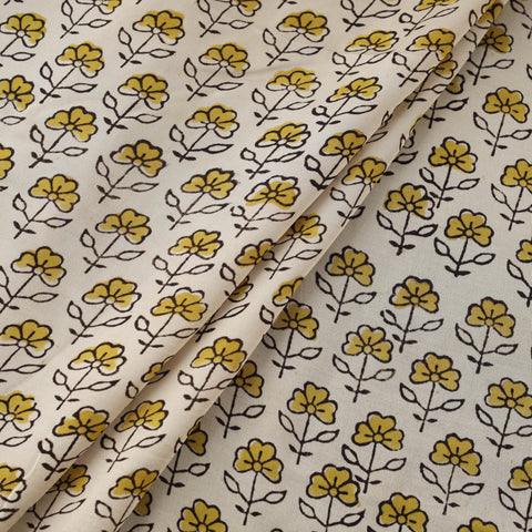 Sanganeri Floral Hand Block Print Modal Silk Fabric 17