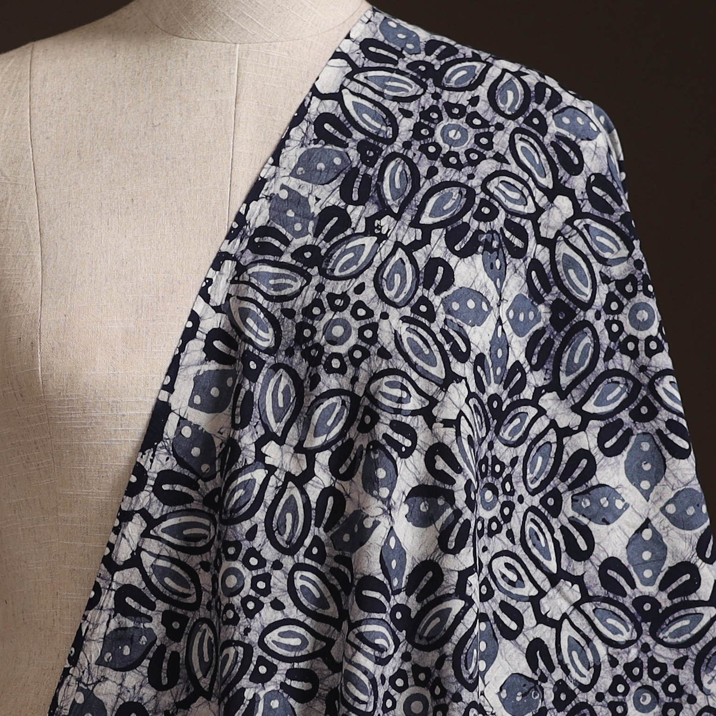 Kutch Hand Block Batik Print Cotton Fabric 02