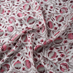 Sanganeri Floral Hand Block Print Modal Silk Fabric 16