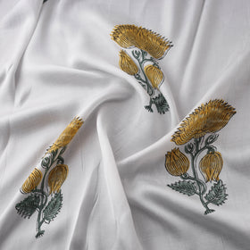 Sanganeri Floral Hand Block Print Modal Silk Fabric 15