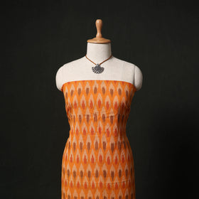 Pochampally Ikat Woven 2pc Cotton Unstitched Dress Material Kurta Set with Jewellery 04