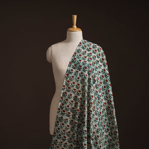 Green - Kutch Hand Block Batik Print Cotton Fabric 04