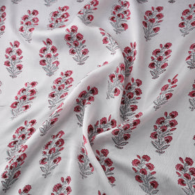 Sanganeri Floral Hand Block Print Modal Silk Fabric 14