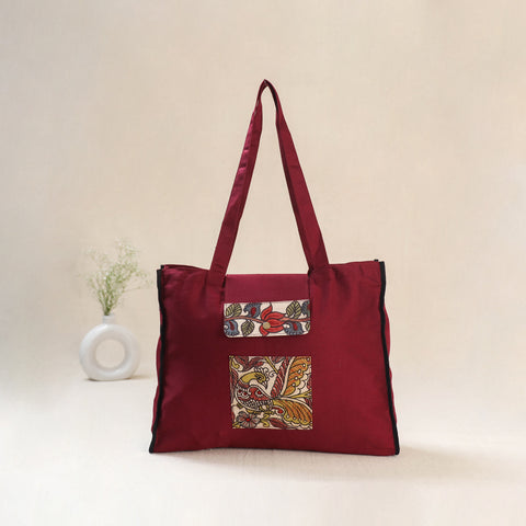 Red - Srikalahasti Handpainted Kalamkari Shoulder Bag 49