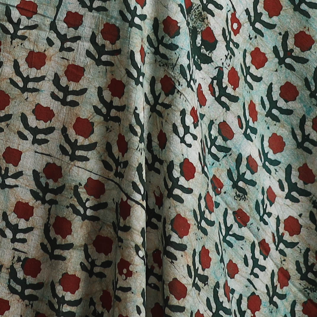 Kutch Hand Block Batik Print Cotton Fabric 04