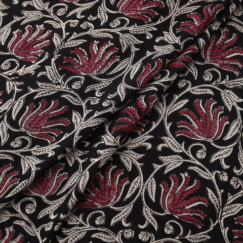 Sanganeri Floral Hand Block Print Modal Silk Fabric 13