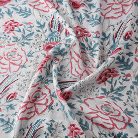 Sanganeri Floral Hand Block Print Modal Silk Fabric 12
