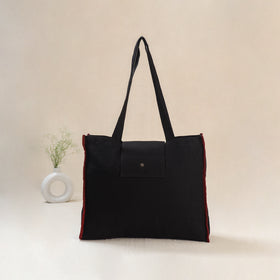 Black - Srikalahasti Handpainted Kalamkari Shoulder Bag 50