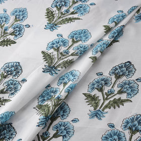 Sanganeri Floral Hand Block Print Modal Silk Fabric 11