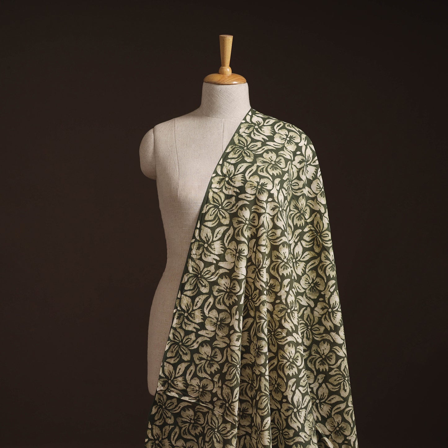 Hand Block Batik Print Cotton Fabric 01