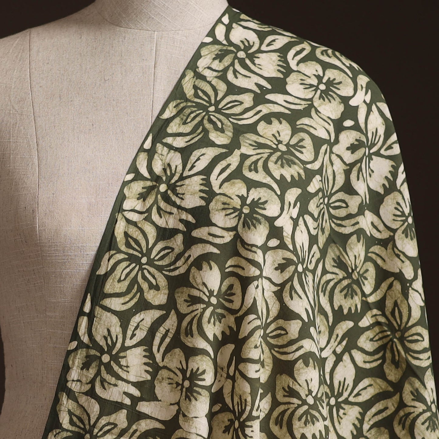 Hand Block Batik Print Cotton Fabric 01